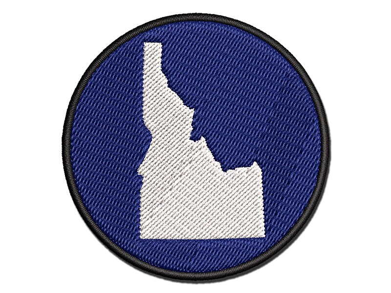 Idaho State Silhouette Multi-Color Embroidered Iron-On or Hook &#x26; Loop Patch Applique