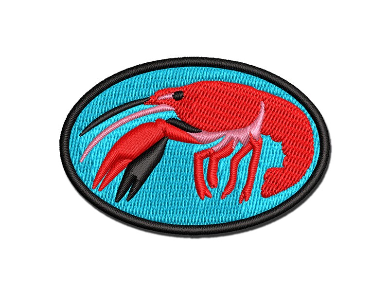 Crayfish Crawdad Crawfish Crustacean Multi-Color Embroidered Iron-On or Hook &#x26; Loop Patch Applique