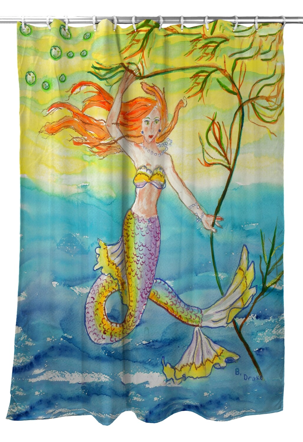 Betsy Drake Betsy&#x27;s Mermaid Shower Curtain