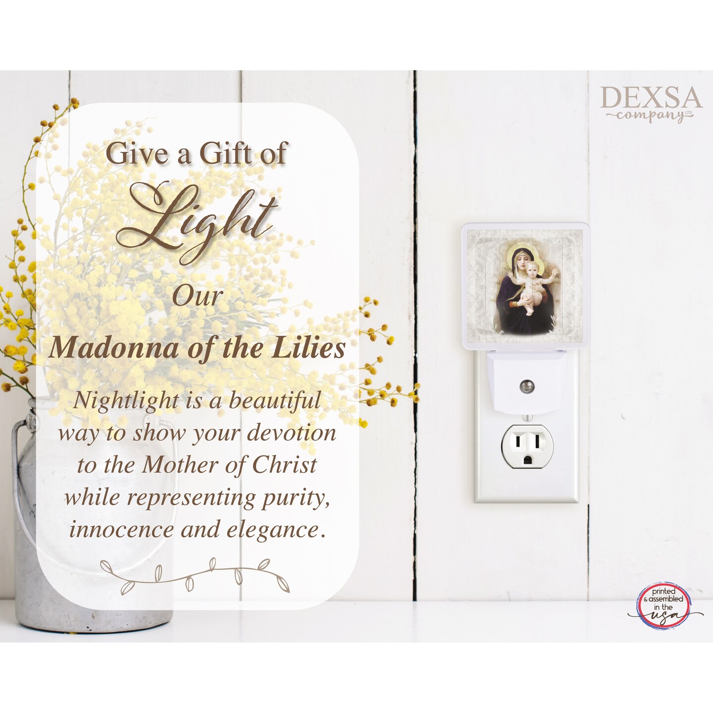Madonna Of The Lilies Let Your Light Shine Nightlight