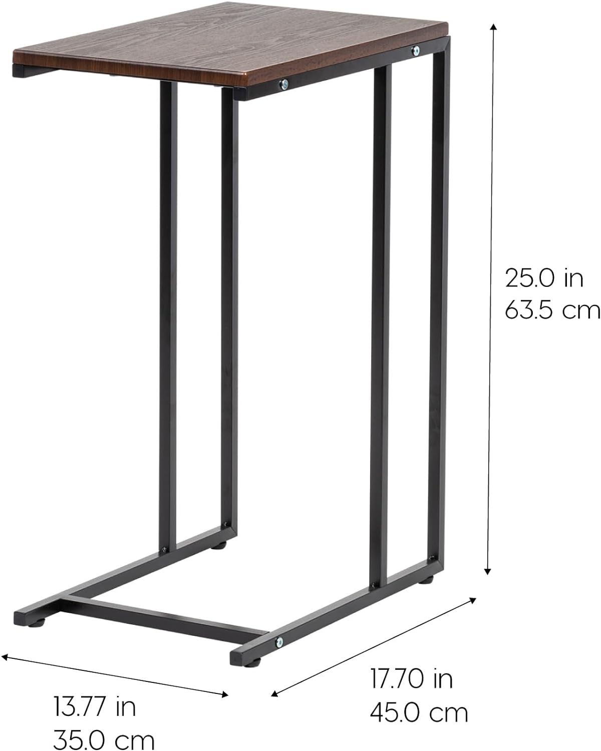 IRIS USA Wood Accent Sofa End C-Shape Table Computer Desk