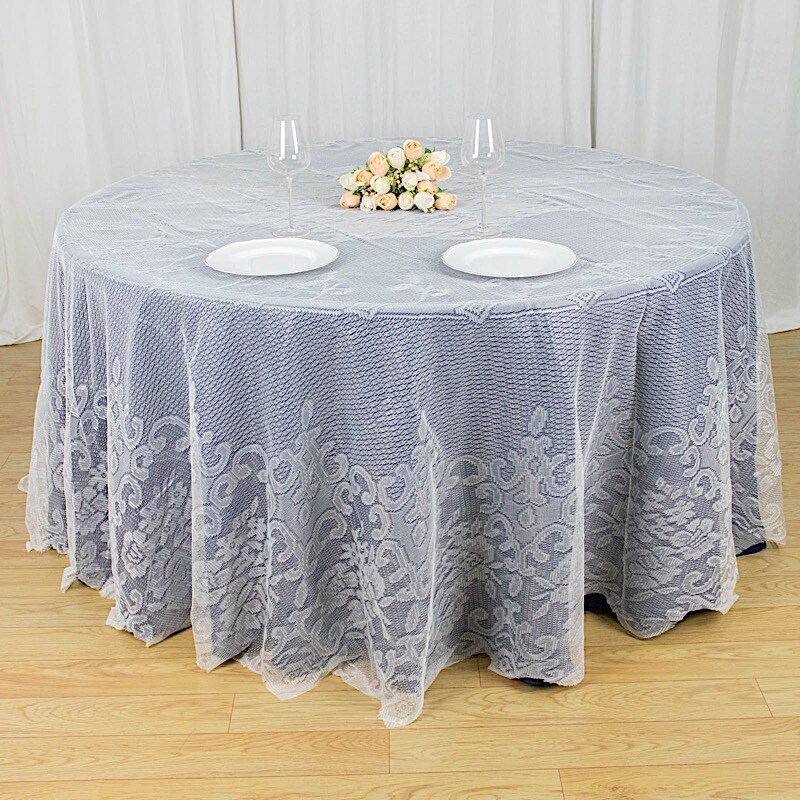120-Inch Premium Lace Round Tablecloth