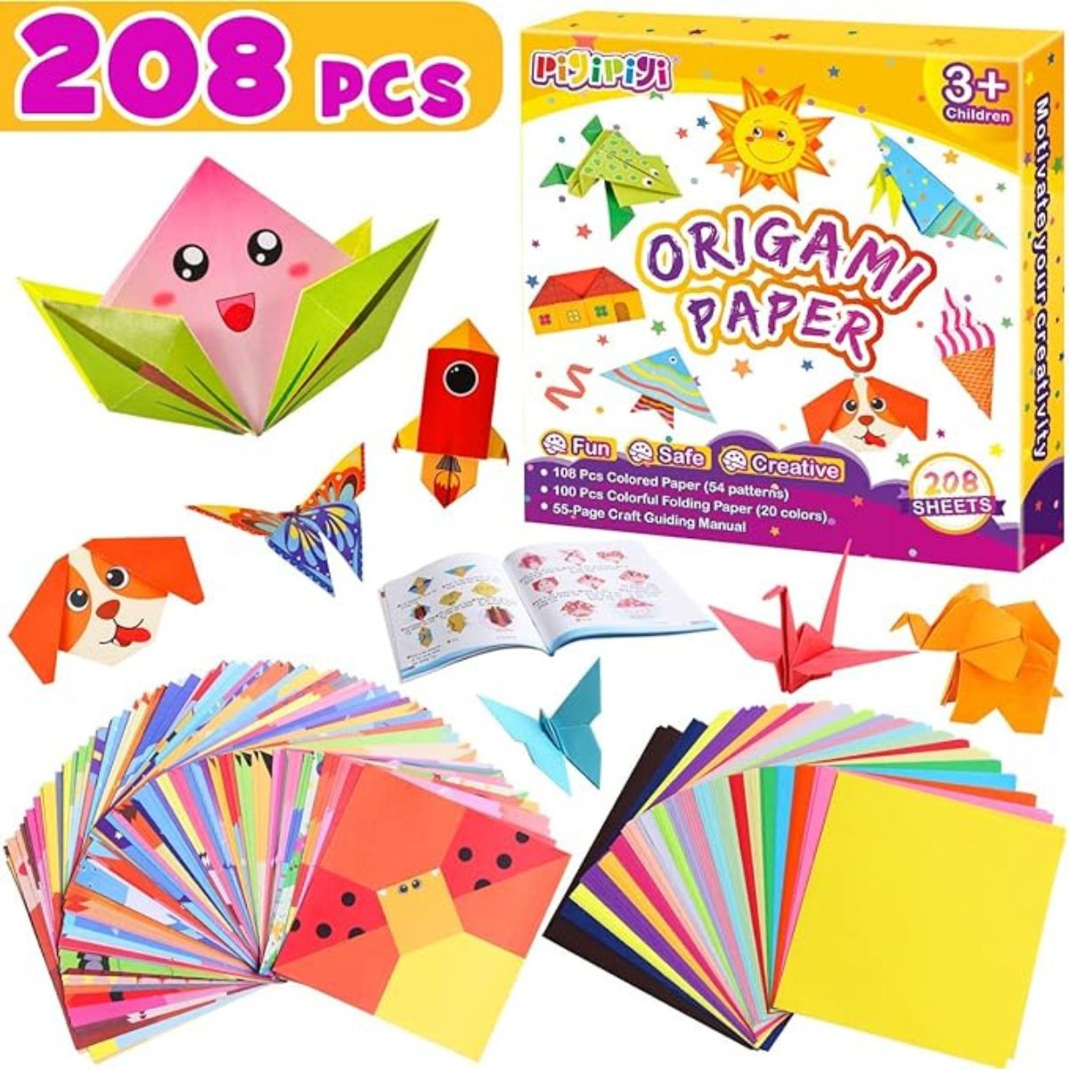 Assorted Origami Paper 208 pcs