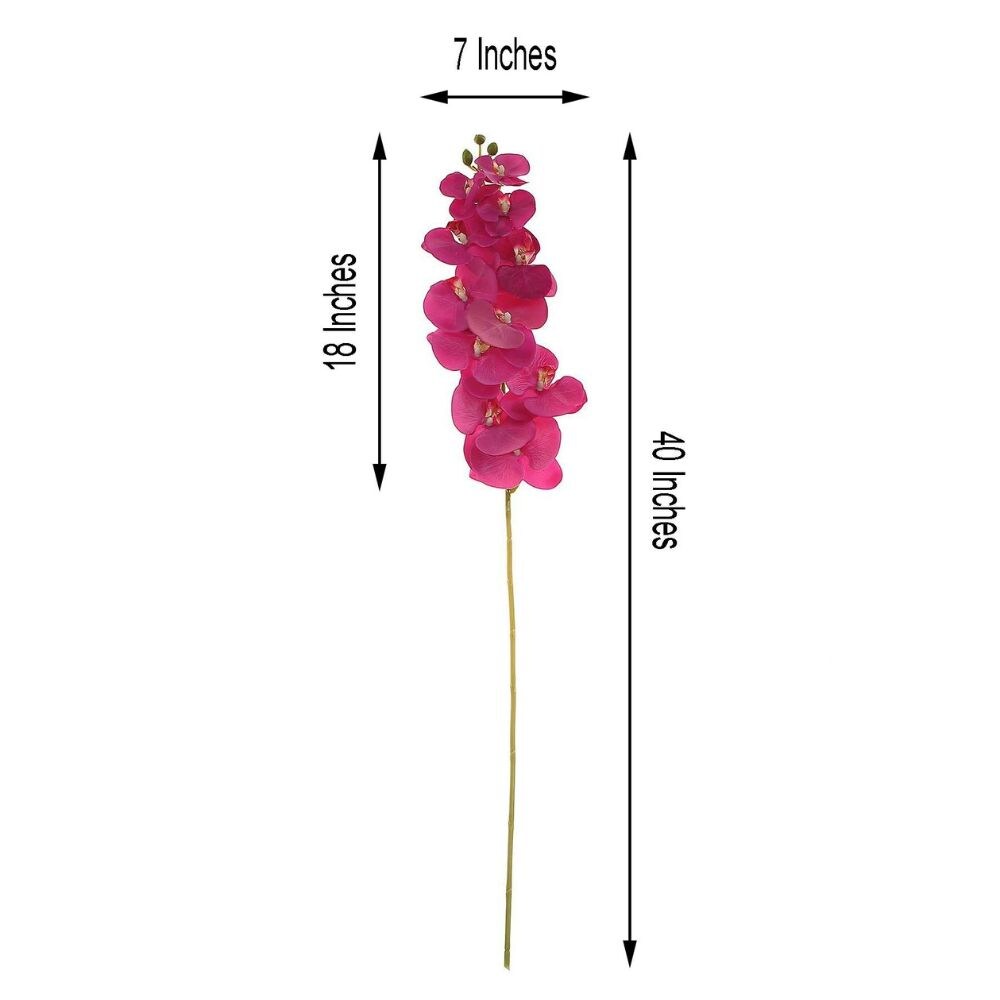 Graceful Silk Orchid Flower Stems: Set of 2, 40-Inch Artificial Centerpieces