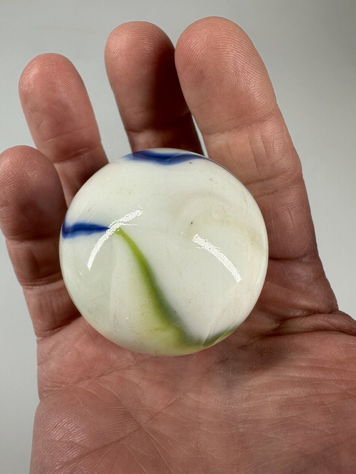 Toe Breaker 50mm (2&#x22;) GLORY Green/Blue/Red Swirl Marbles glass Toebreaker HUGE