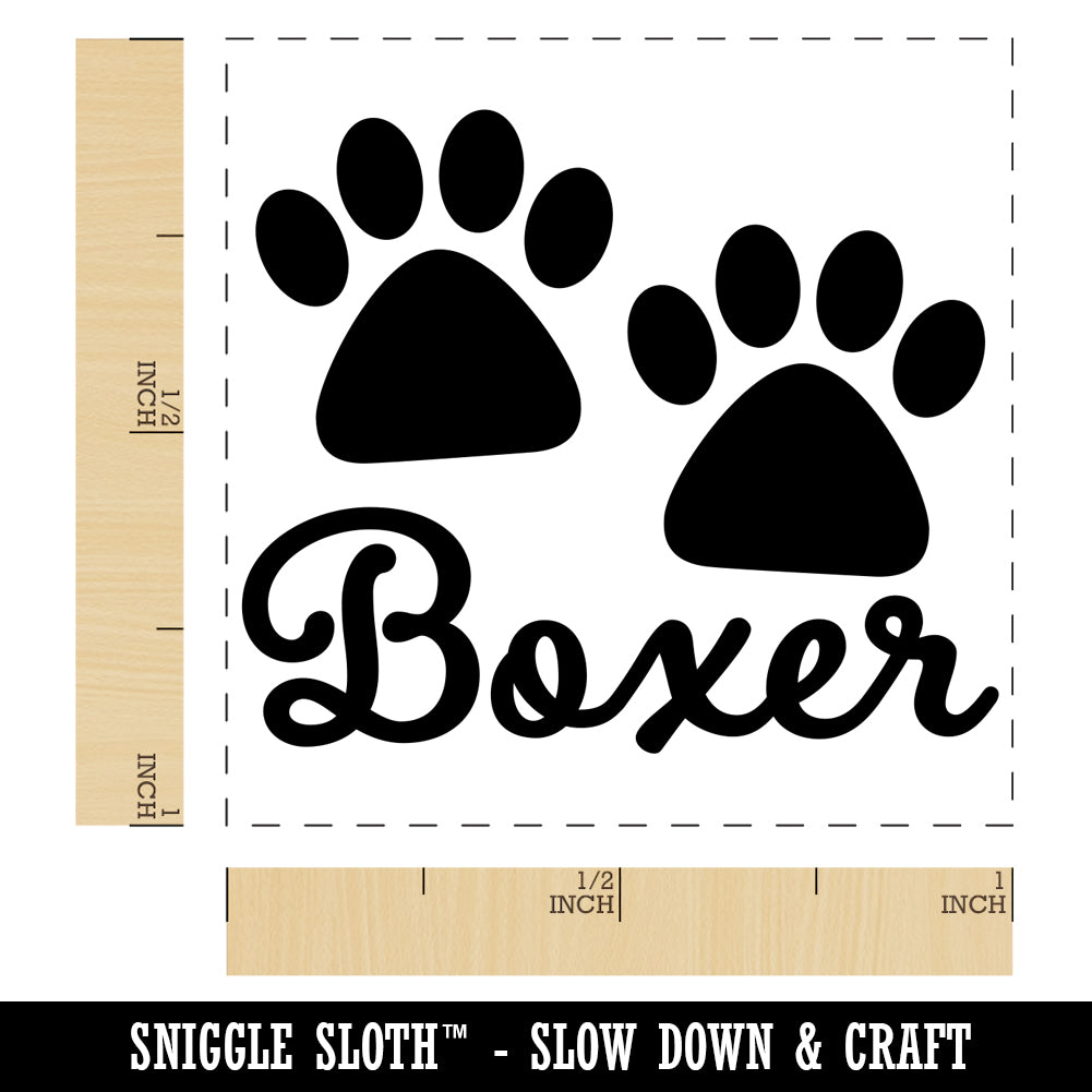 Boxer Dog Paw Prints Fun Text Self-Inking Rubber Stamp Ink Stamper ...