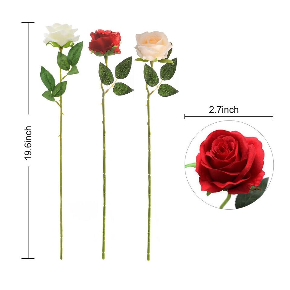 5Pcs Women&#x27;s Roses Artificial Flowers