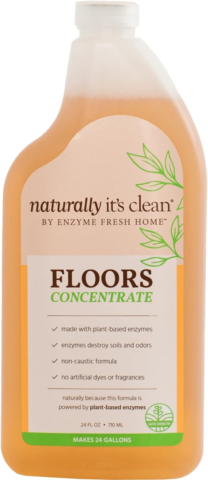 Naturally It&#x27;s Clean Floor Cleaner (Makes 24-gallons) For All Floor Types (Plant Based Enzymes) | MINA&#xAE;