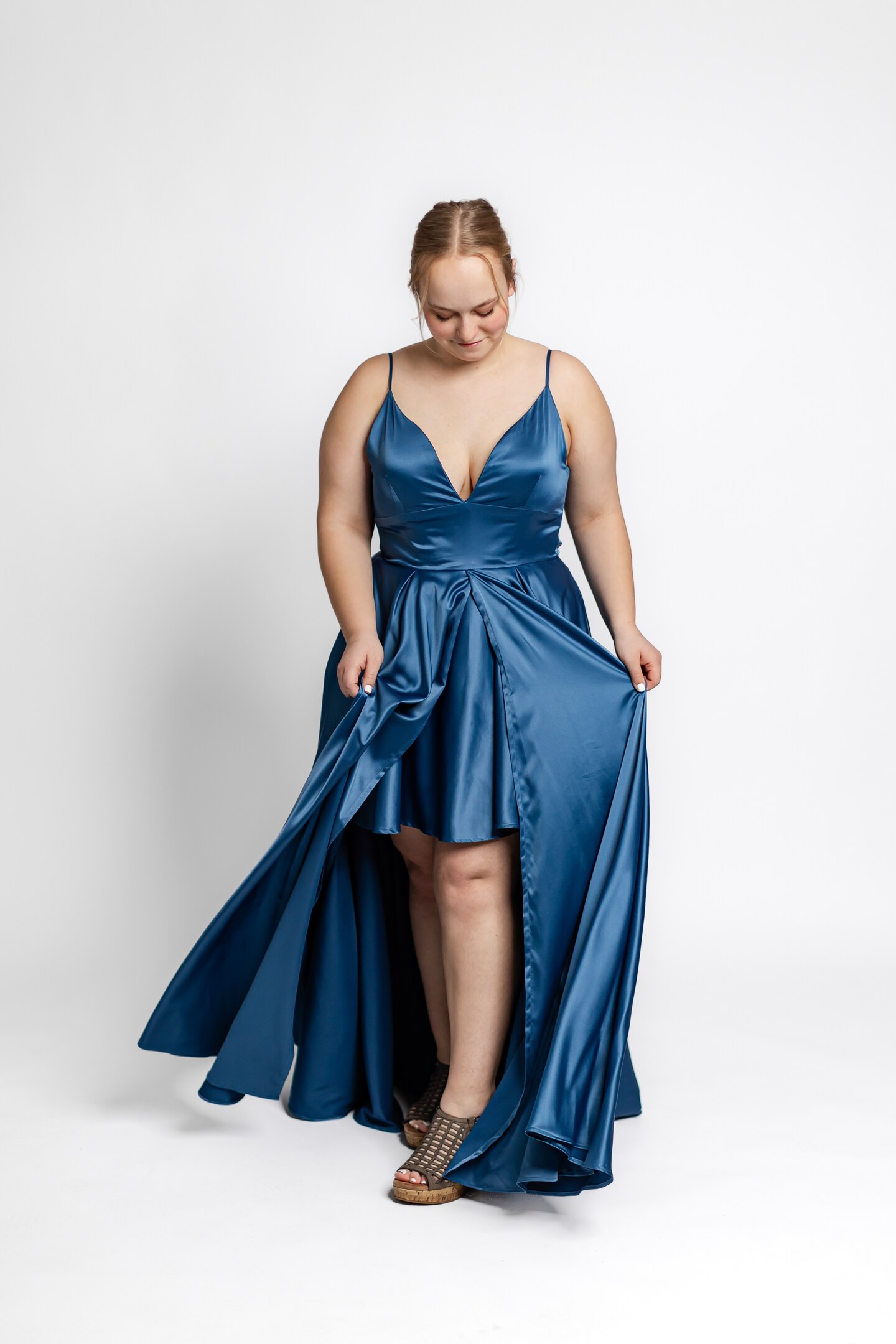 princess polly baby blue dress Dusty blue satin dress
