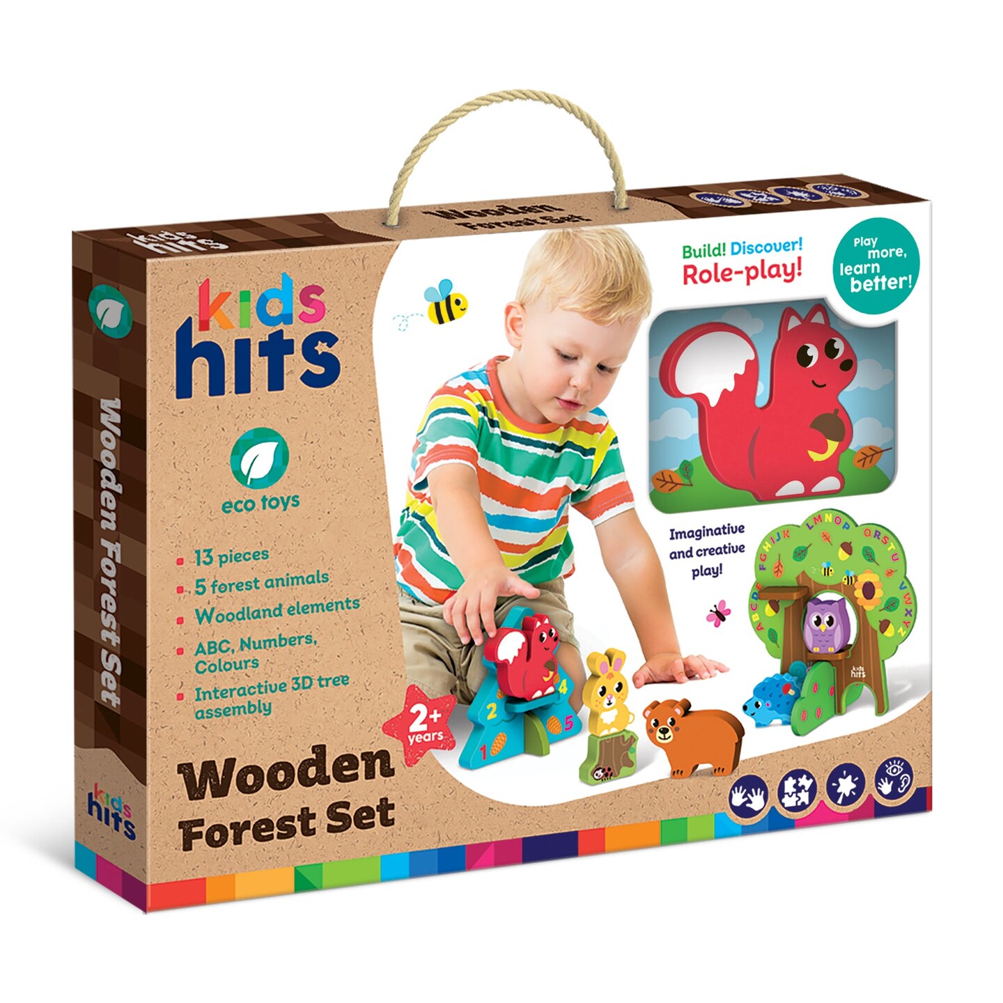 Wooden Forest SetKids Hits: Unleash Creativity with the Wooden Forest Set - Building, Matching, and Imaginative Play for Little Explorers!