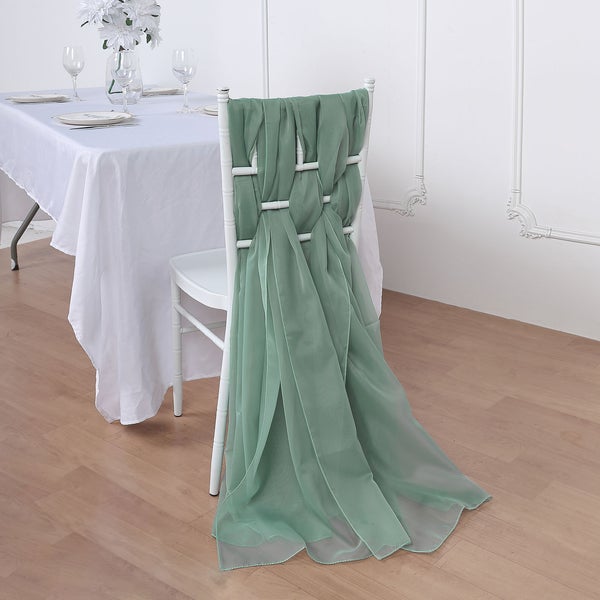 Extra Wide Premium Chiffon Chair Sashes Wedding Party Decor