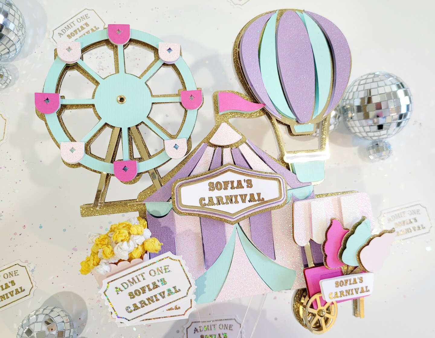 Circus Cake Topper, Carnival Cake Topper, Party Supplies, Cake Topper product 5