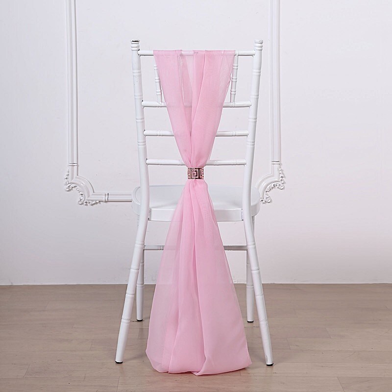 Extra Wide Premium Chiffon Chair Sashes Wedding Party Decor