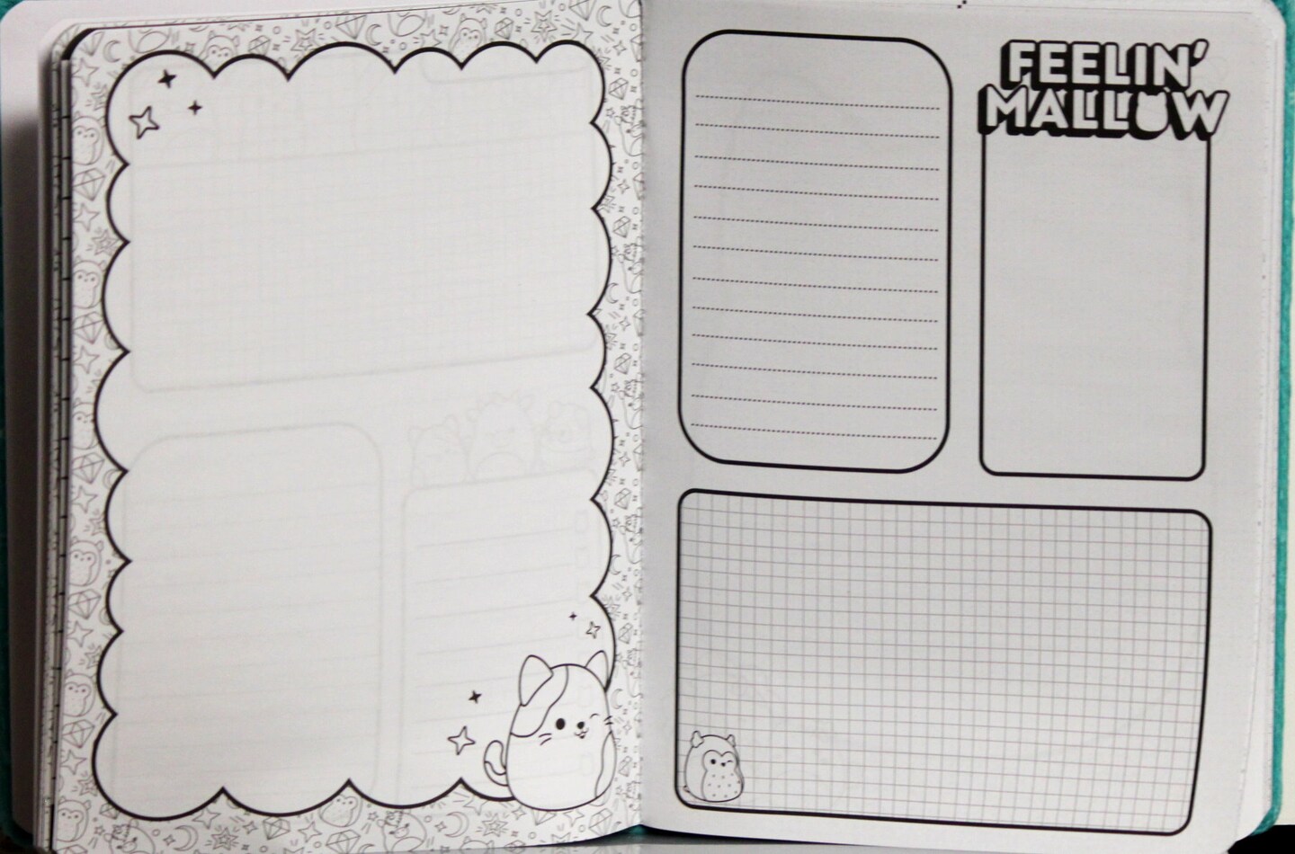 Squishmallows Furry Pillow Journal Book With Bookmark