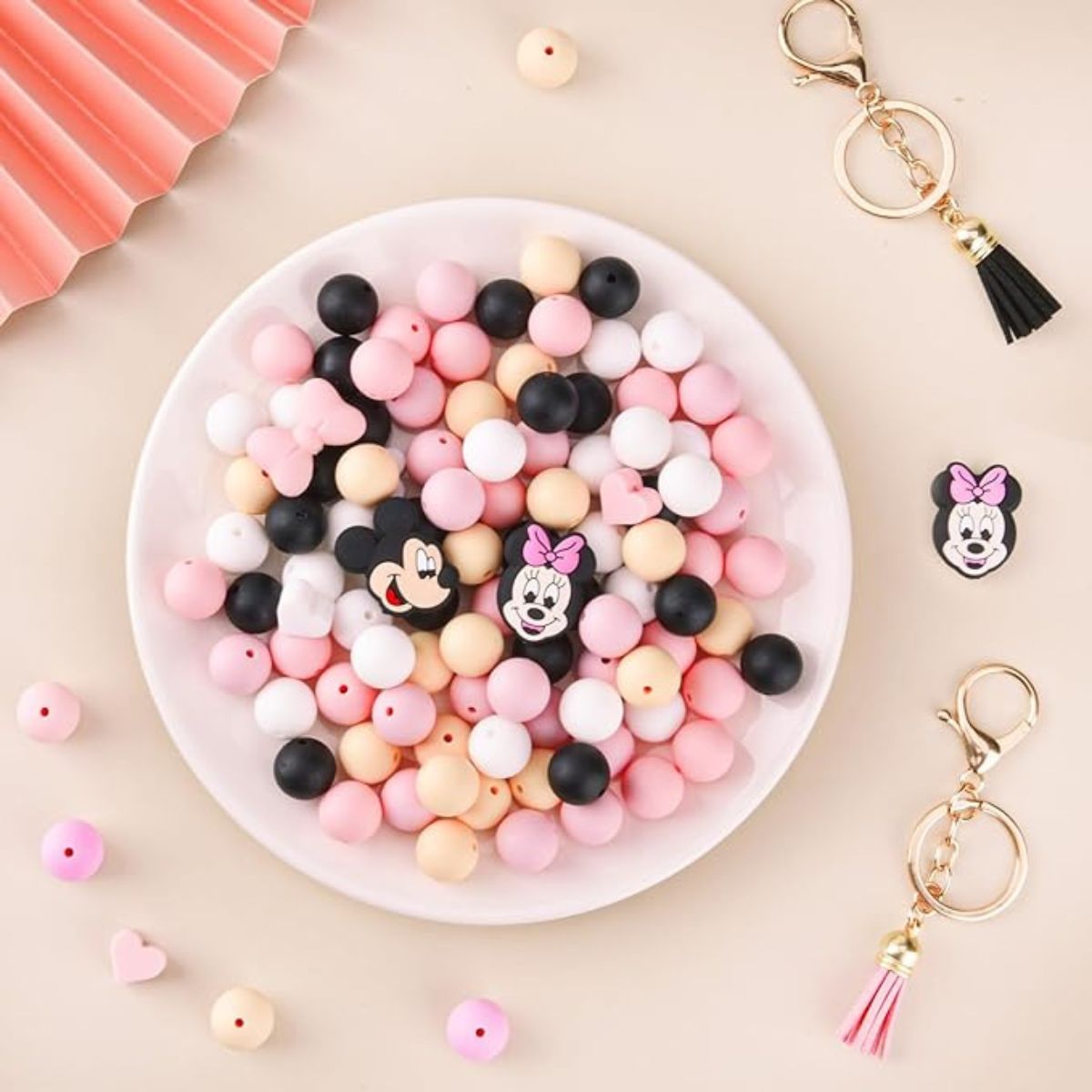 15 mm Adorable Silicone Beads Beads 109 pcs