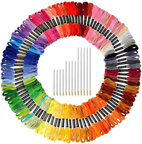 124 Skeins Embroidery Floss Cross Stitch Thread with Needles