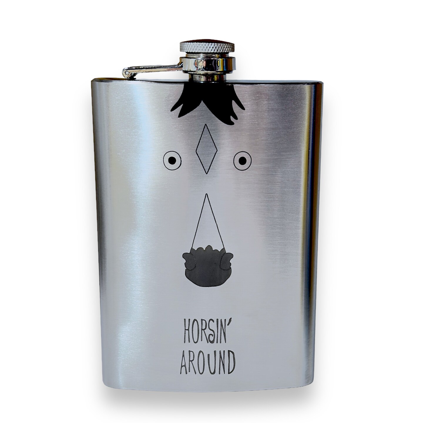 8oz Horsin Around Stainless Steel Flask 8oz Horsin Around Stainless Steel Flask