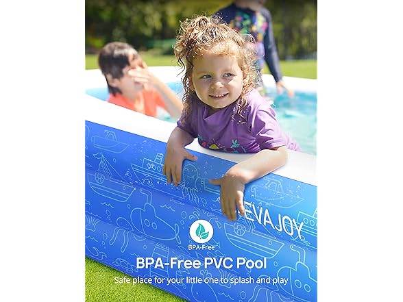 EVAJOY Inflatable Pool Ideal for Family Outdoor Fun 118&#x27;&#x27; x 72&#x27;&#x27; x 20&#x27;&#x27;