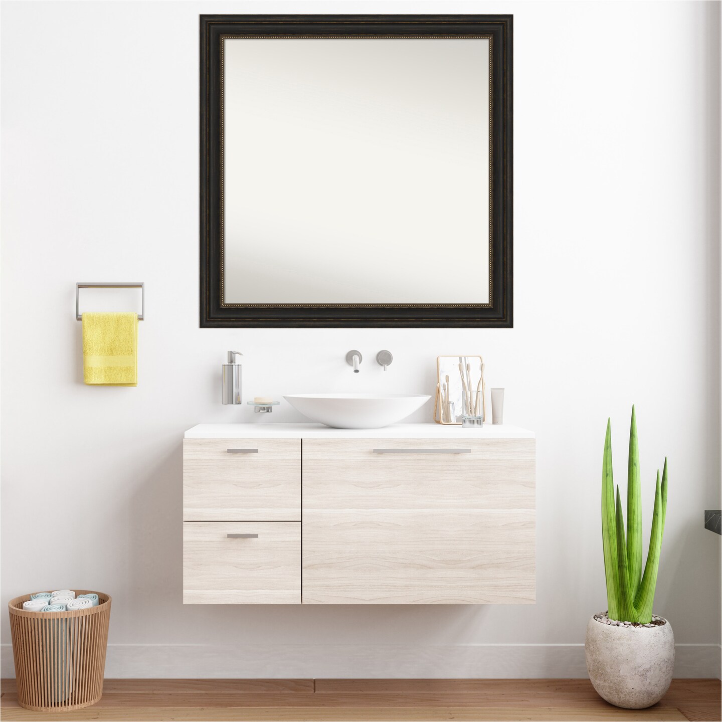 Accent Bronze Non-Beveled Custom Framed Bathroom Vanity Wall Mirror
