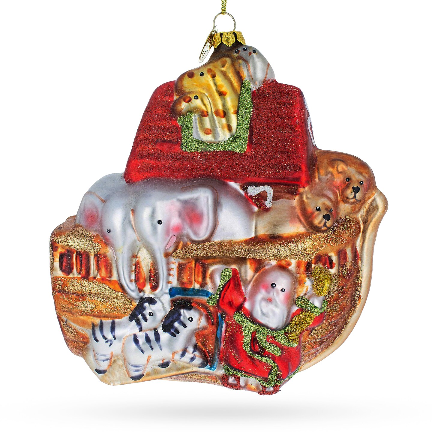 Timeless Noah&#x27;s Ark Blown Glass Christmas Ornament