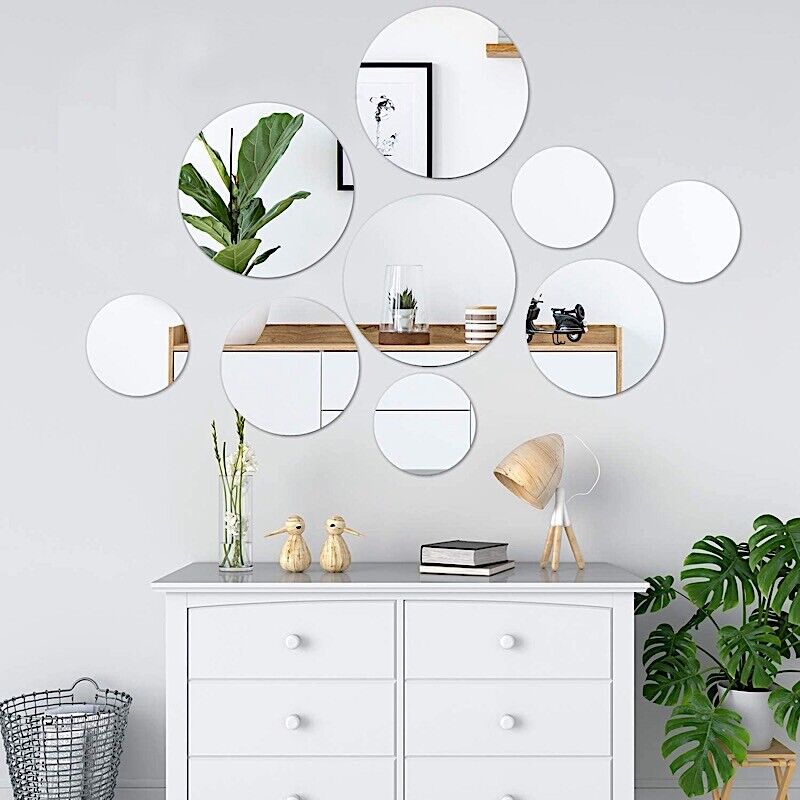 16" Wide Round Wall Decorating Mirrors and Centerpieces