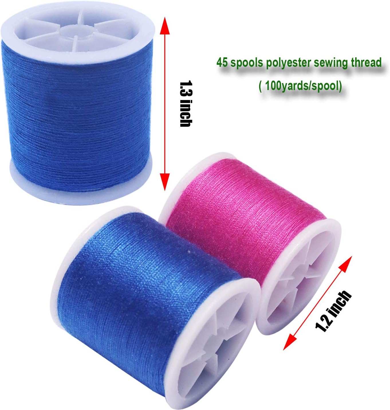 45 spools Sewing Thread Kits Polyester for Hand &#x26; Machine Sewing Total 4500yards