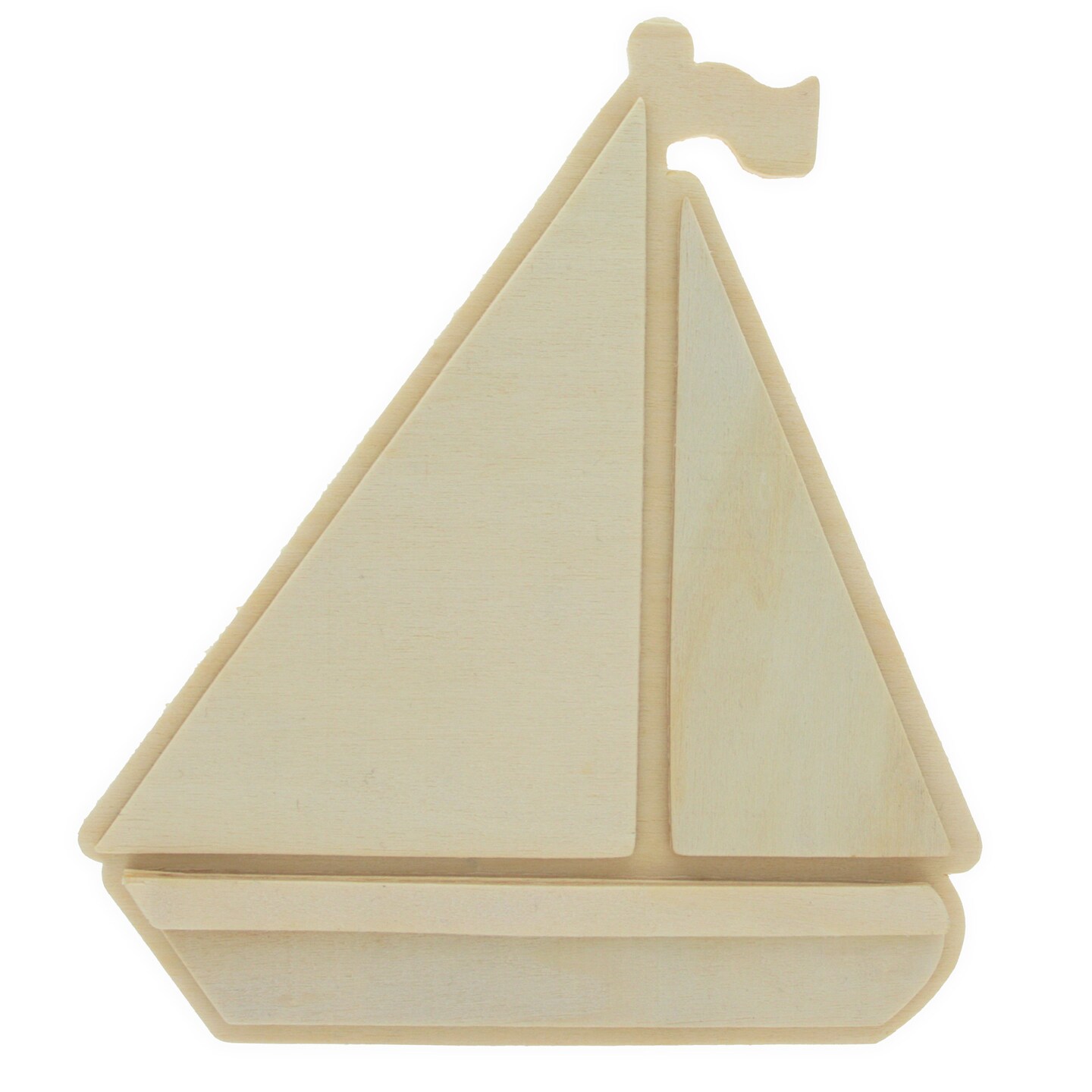 Unfinished Wooden Sailboat Shape Cutout DIY Craft 6.2 Inches