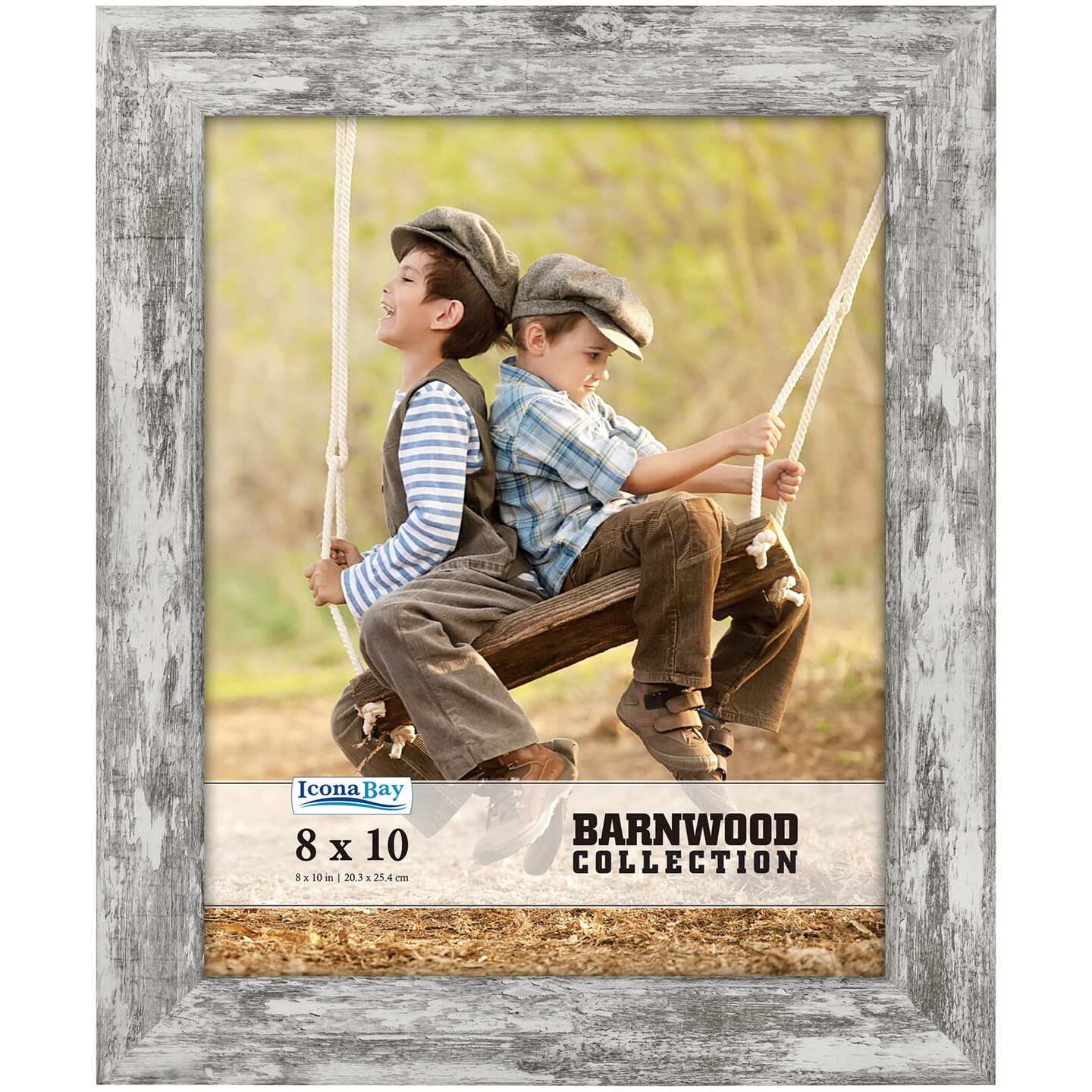 8x10 Pony Gray Picture Frame, Country Rustic Style 8 x 10 Photo Frame, Table Top or Wall Mount, Barnwood Collection