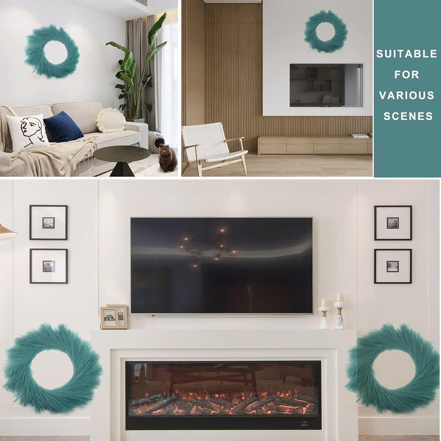 Celebrate the Season with Our 26" Faux Boho Pampas Grass Wreath: A Festive Front Door Statement Piece