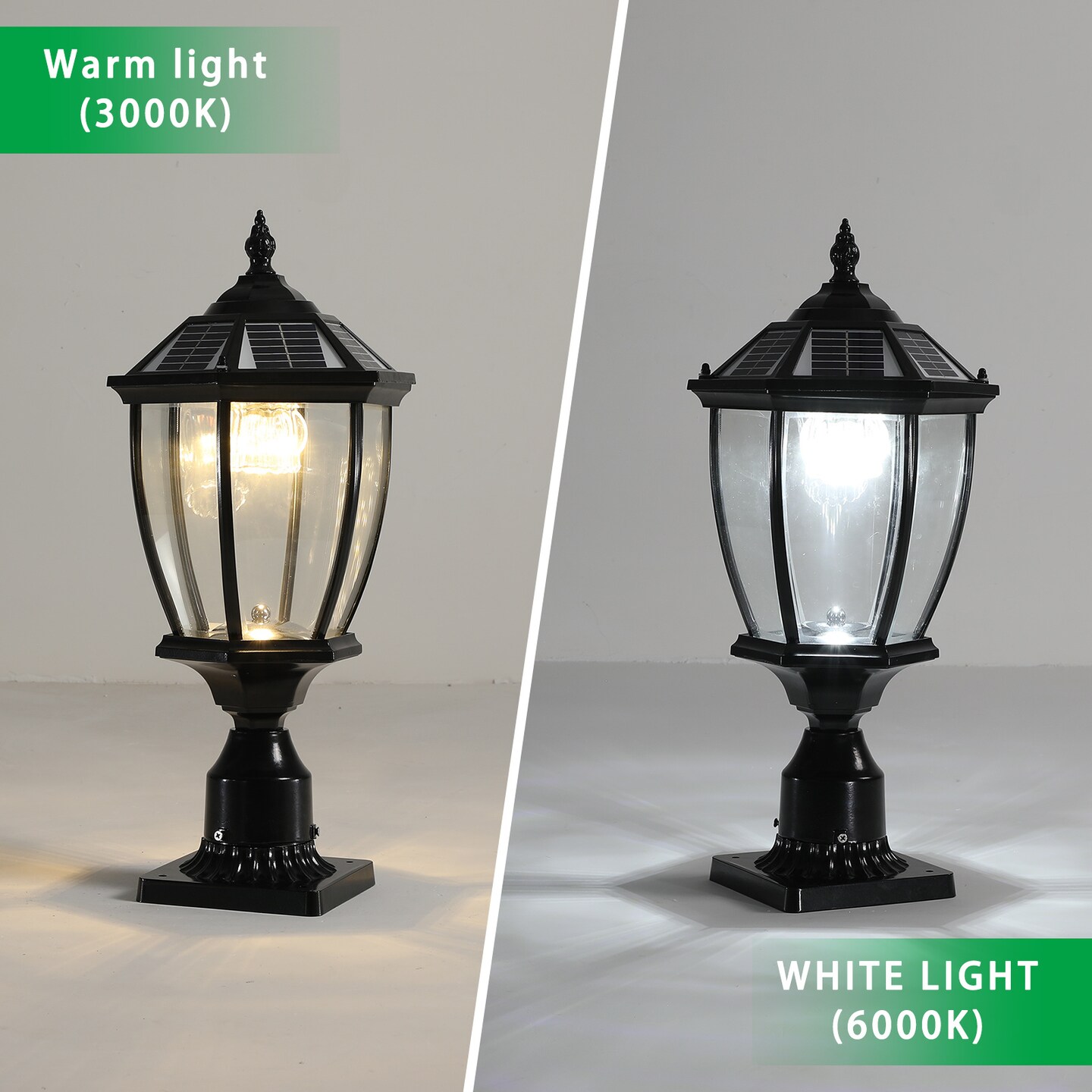 Dimmable LED Solar Column Headlights | Illuminate Outdoor Space