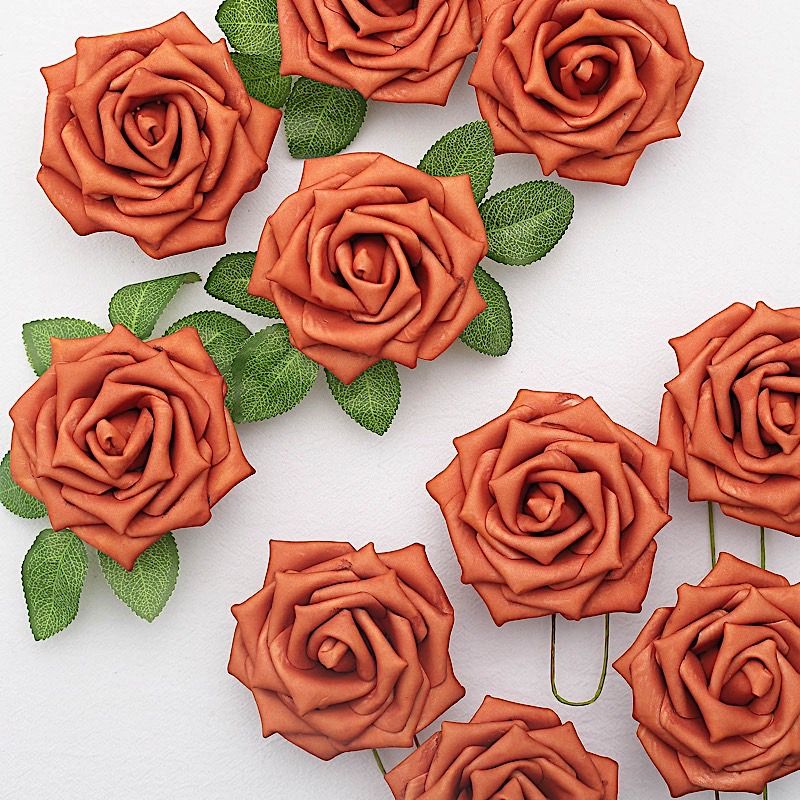 5-Inch Artificial FOAM ROSES FLOWERS Stems