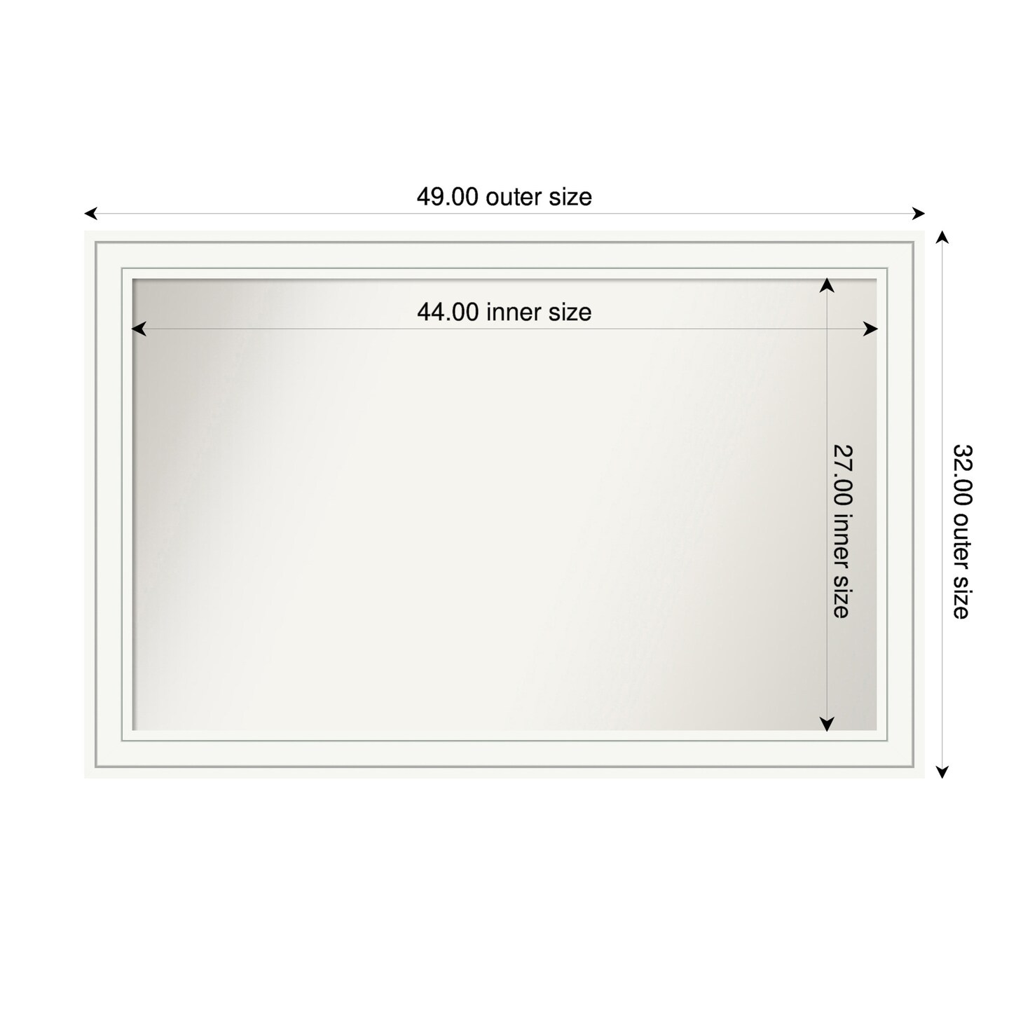 Craftsman White Non-Beveled Custom Framed Bathroom Vanity Wall Mirror
