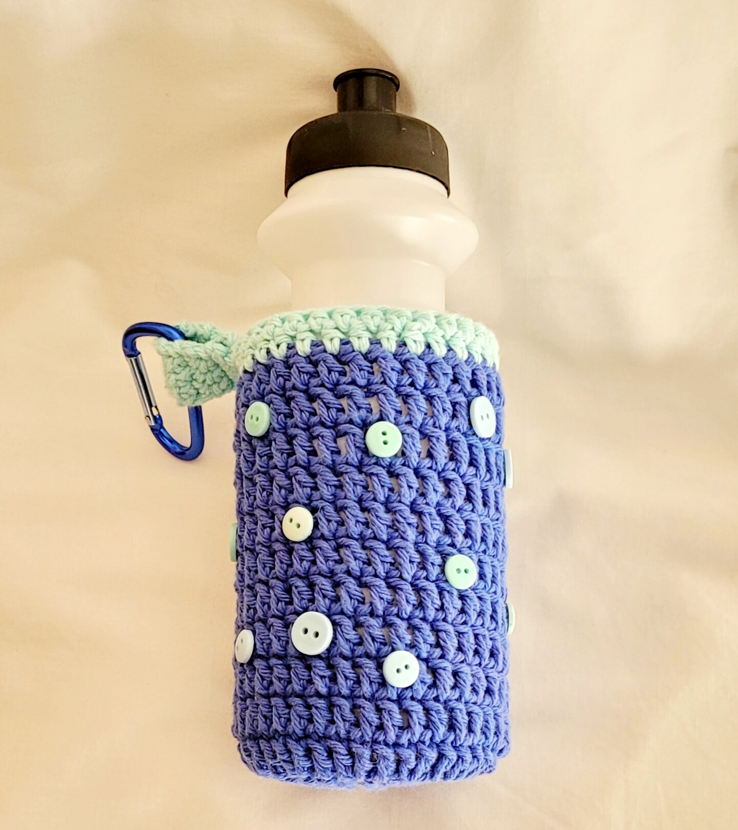Water Bottle Holder with Clip, Blue with Blue Buttons MakerPlace by Michaels