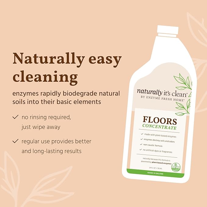 Naturally It&#x27;s Clean Floor Cleaner (Makes 24-gallons) For All Floor Types (Plant Based Enzymes) | MINA&#xAE;