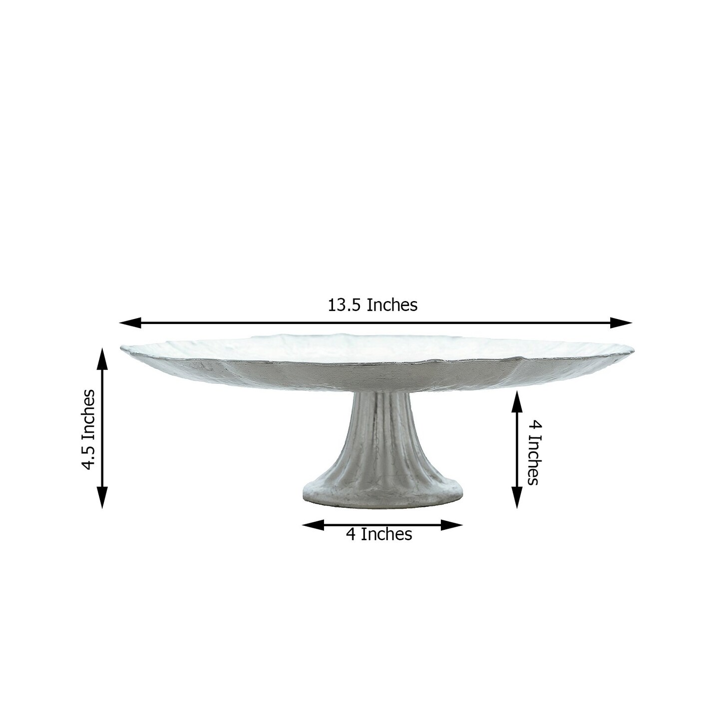 14&#x22; Round Glass Cake Stand Scalloped Edge