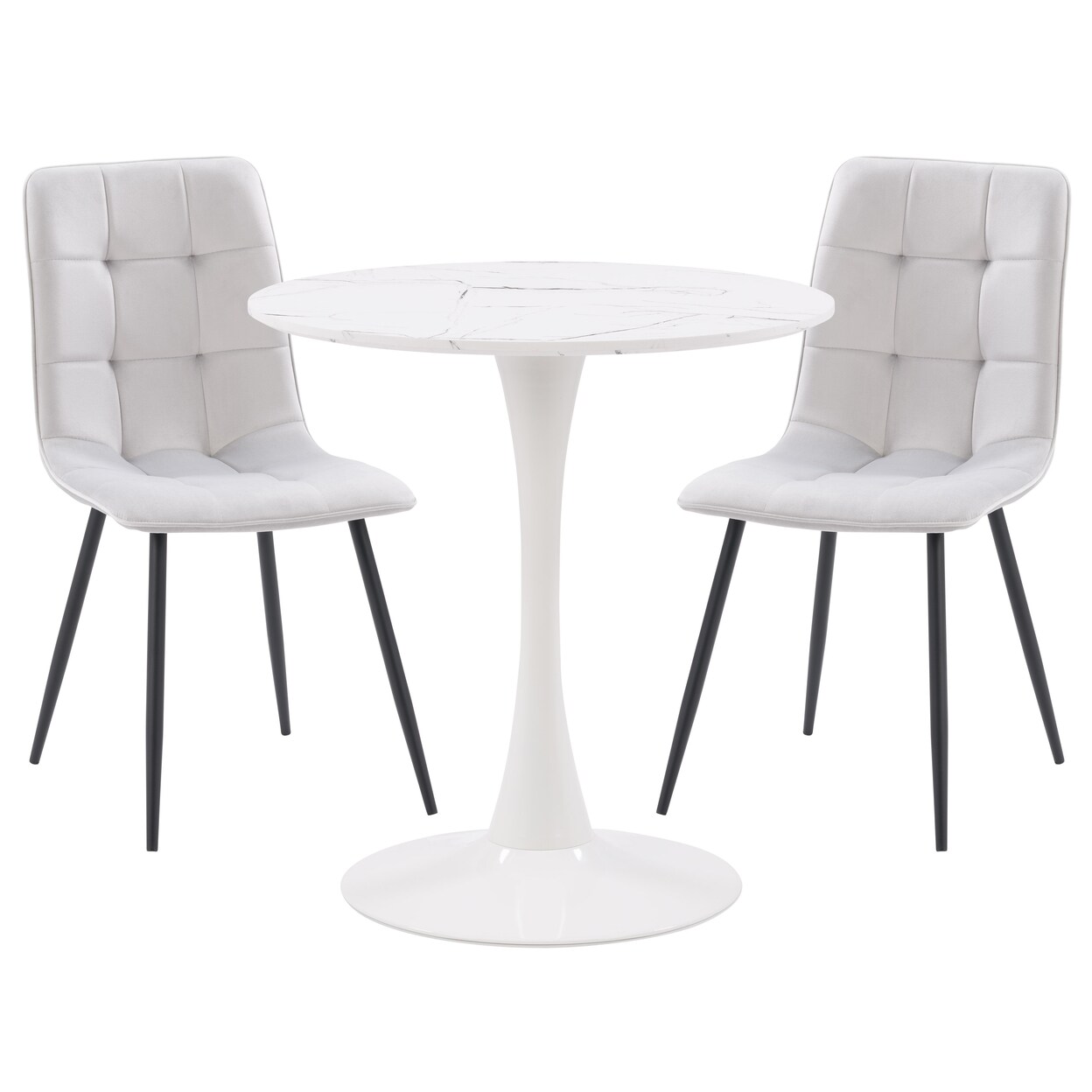 Corliving Ivo Pedestal Bistro Dining Set With Chairs 3Pc