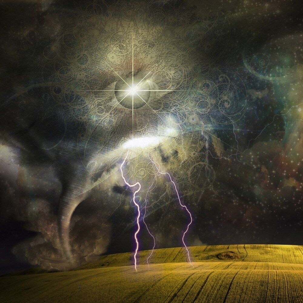 Raging Tornado Storm In Open Landscape Strikes And Mystical Eye Above Poster Print By Bruce Rolff/Stocktrek Im