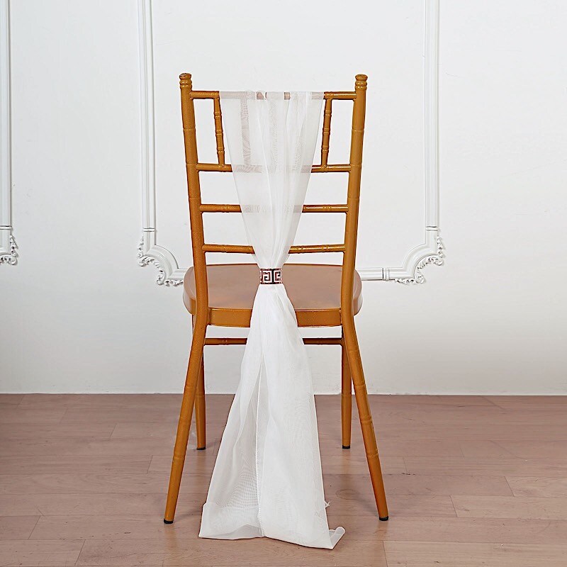 Extra Wide Premium Chiffon Chair Sashes Wedding Party Decor