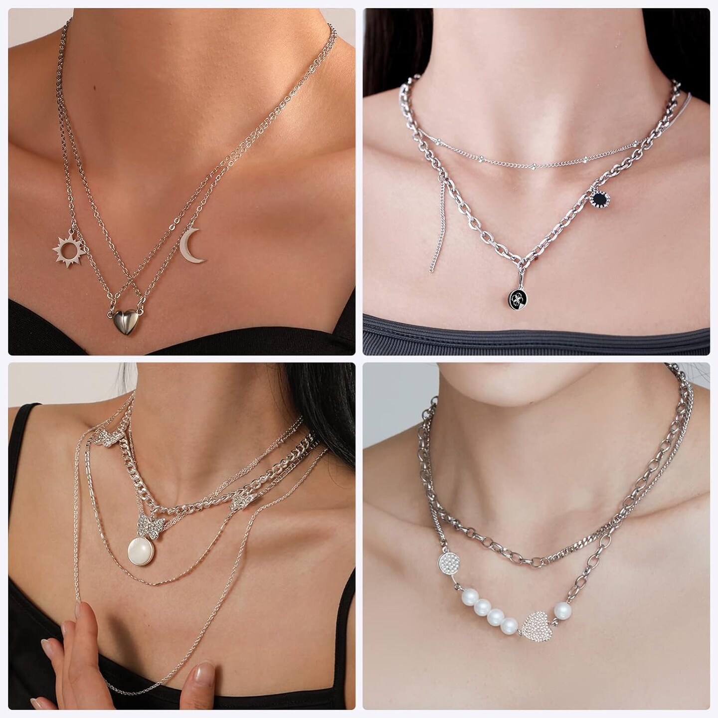 Necklace Chains for Jewelry Making, 78.7 Feet 10 Rolls 304 Stainless Steel Jewelry Chains for DIY Necklace Bracelet Jewelry Making with Stainless Steel Jump Rings/Lobster Clasps/Connectors