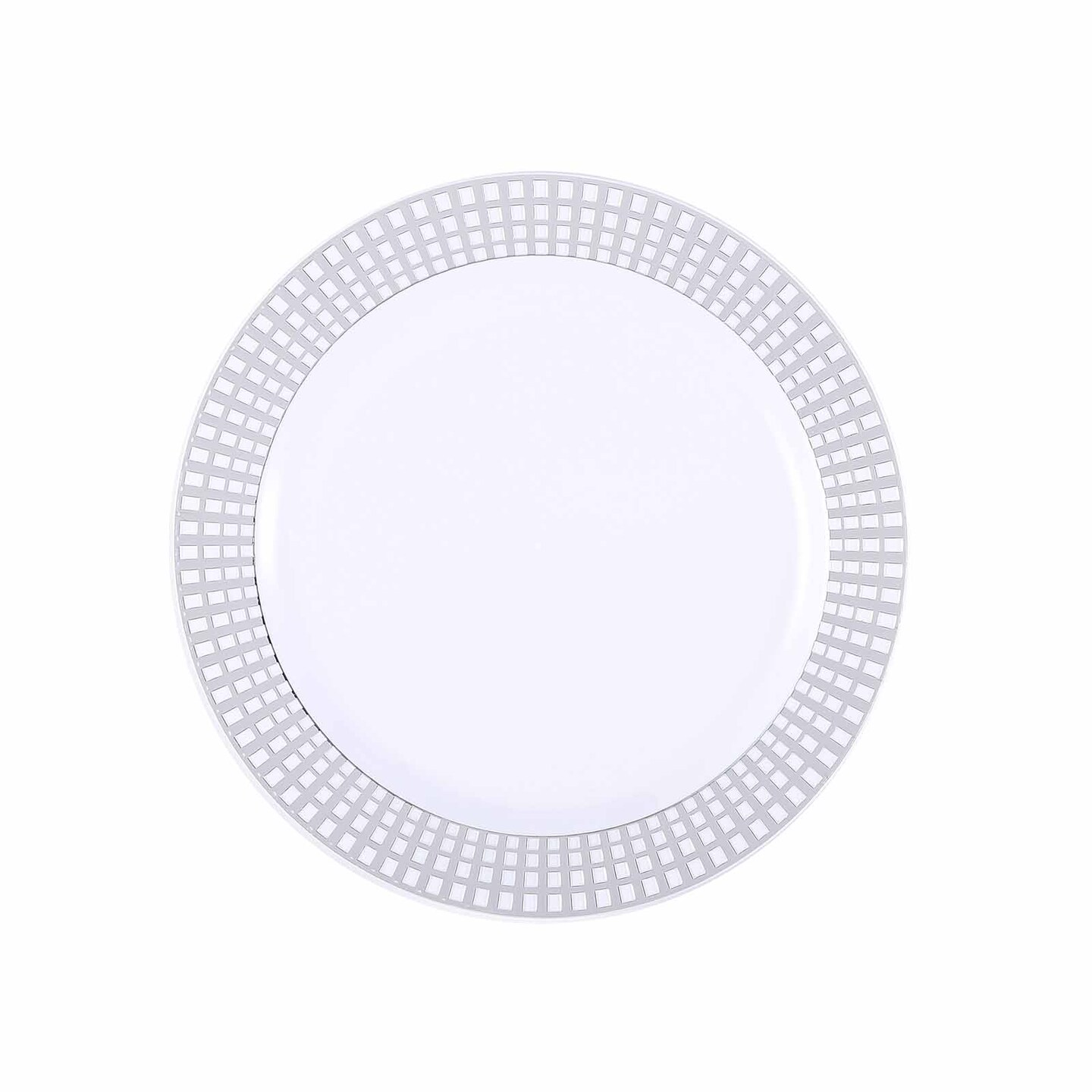 Hard Plastic 8&#x22; PLATES RIM Party Wedding Catering Disposable TABLEWARE