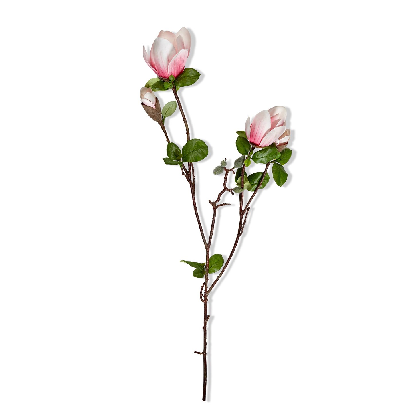 Pink Magnolia Branch Artificial Stem 39H inch