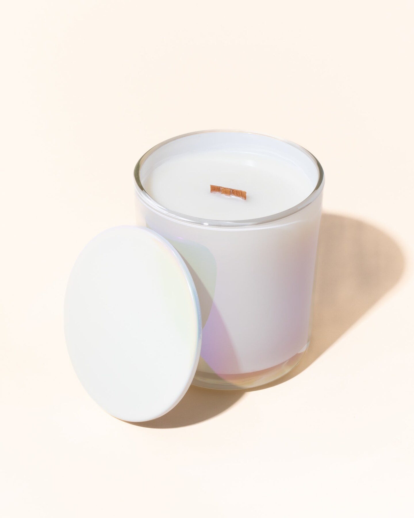Iridescent White Thin Metal Candle Lid | Candle Supplies