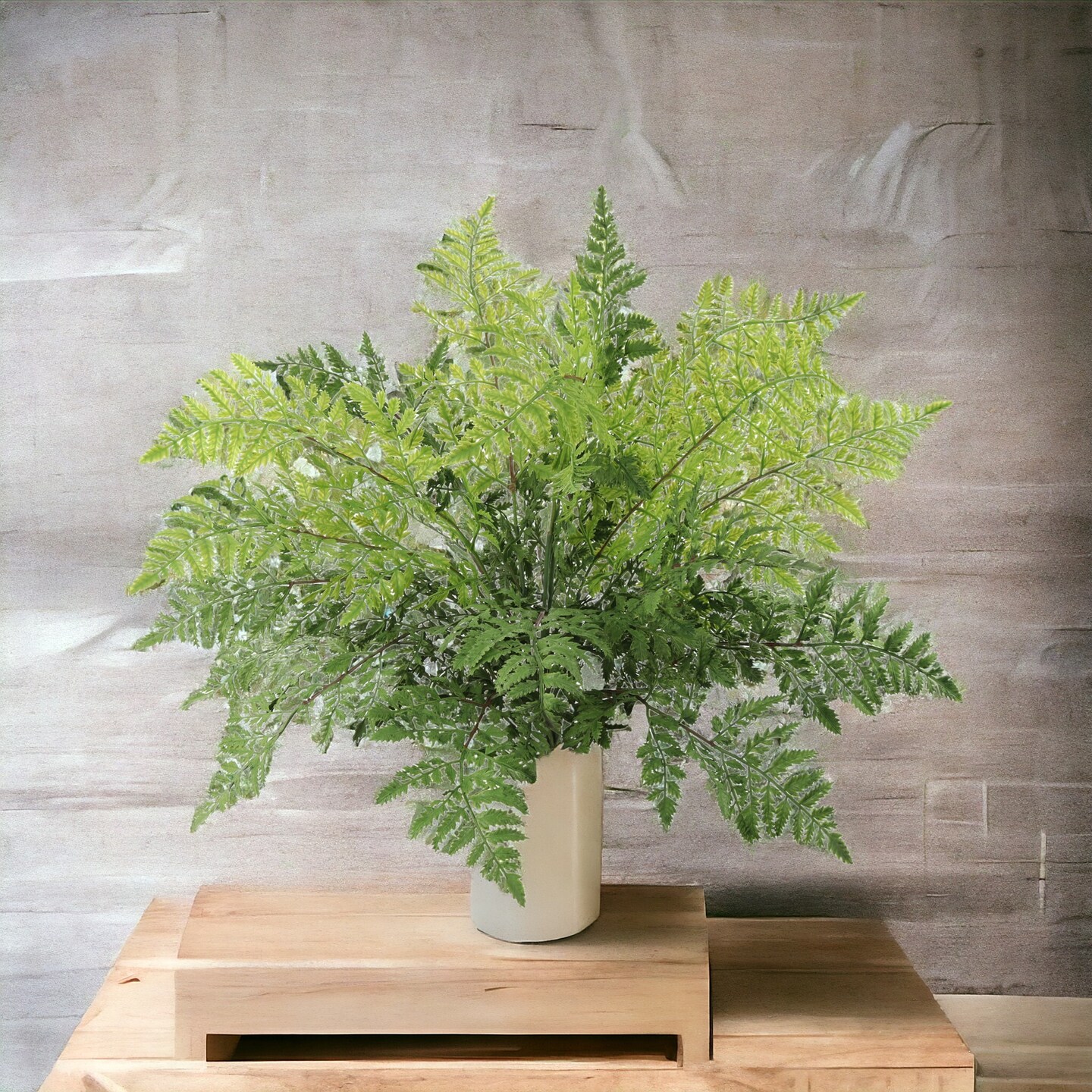 6-Pack: Leather Fern Bush with 7 Sprays, 28" Wide, Floral Home by Artificial Flowers