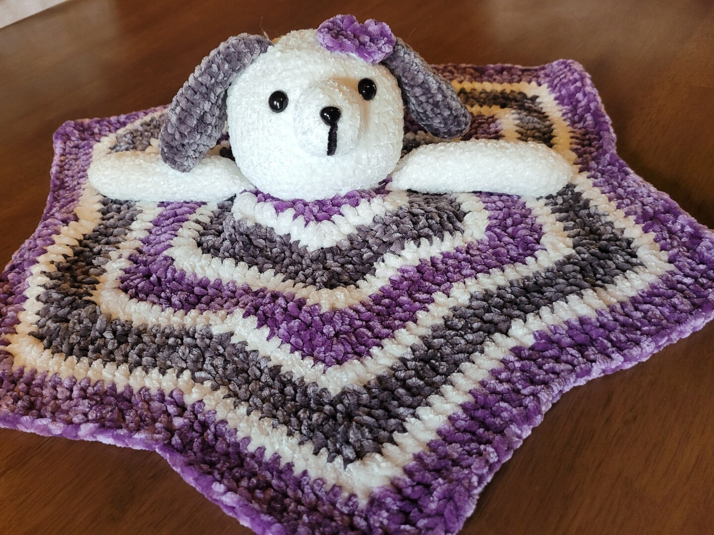 Crochet Puppy Lovey, Puppy Lovey, Soft Lovey, Baby Security Blanket ...