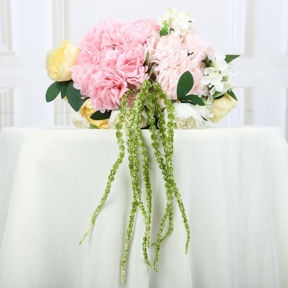 36&#x22; Green Artificial Amaranthus Plant Strands - Set of 2 for Stunning Wedding Decor