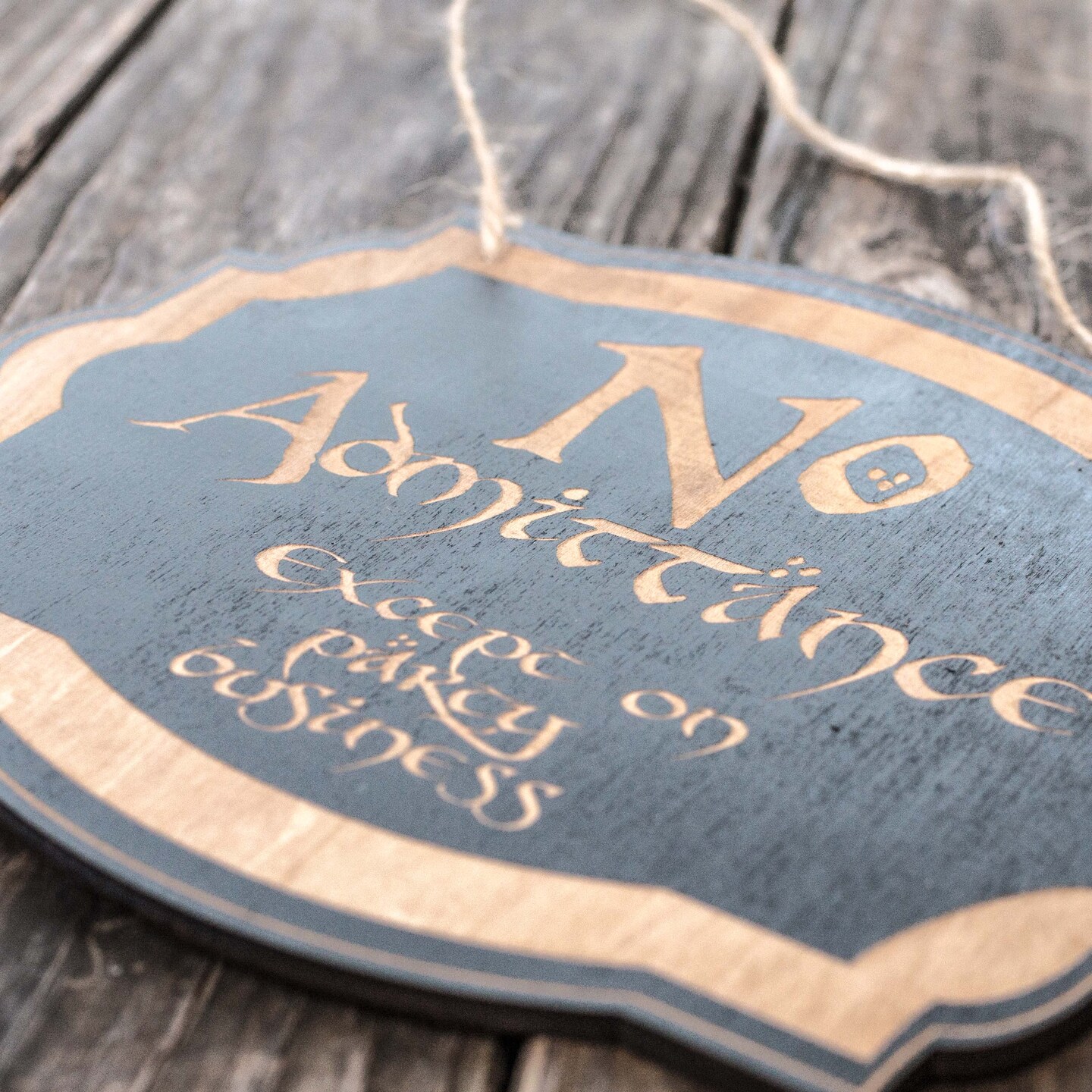 No Admittance - Black Door Sign