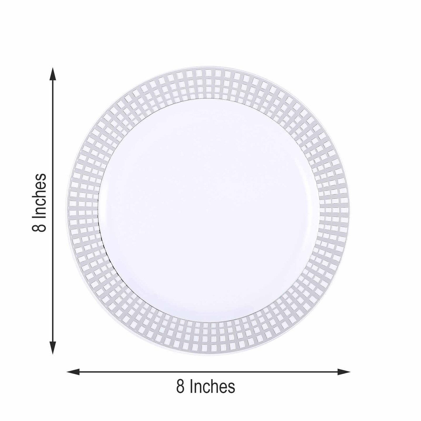 Hard Plastic 8&#x22; PLATES RIM Party Wedding Catering Disposable TABLEWARE