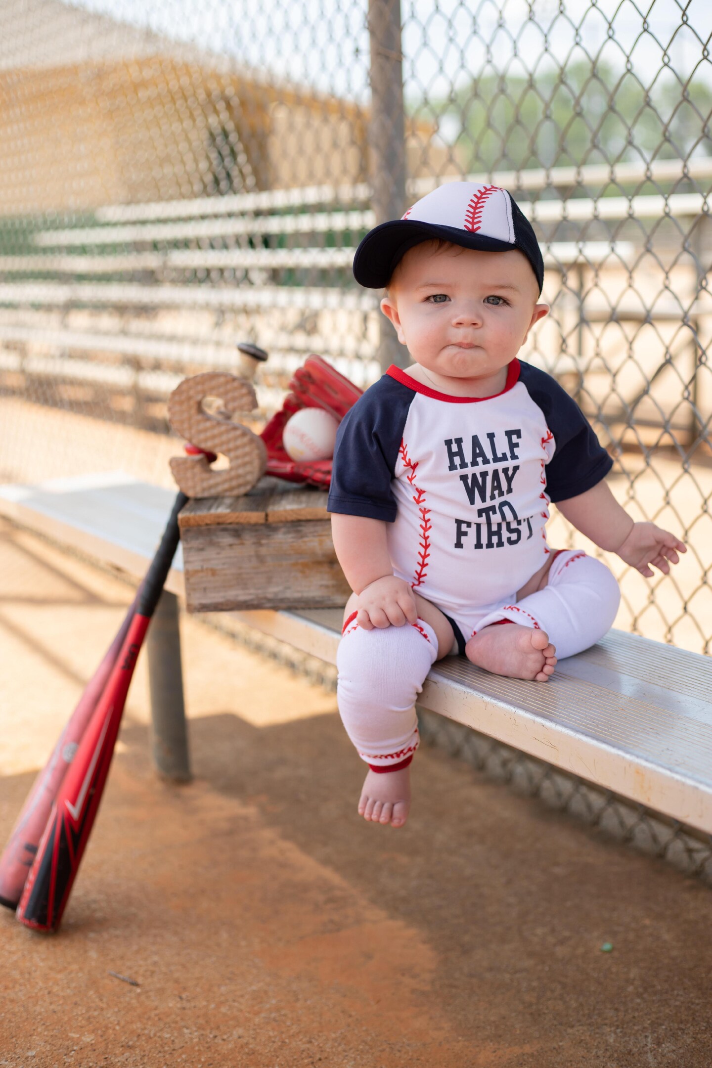 Half Way To First Personalized Baseball Outfit MakerPlace by Michaels