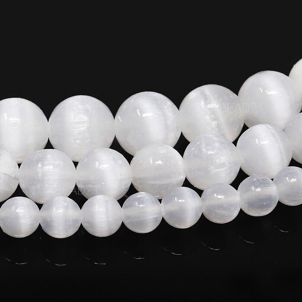 Natural Gemstone Selenite Beads