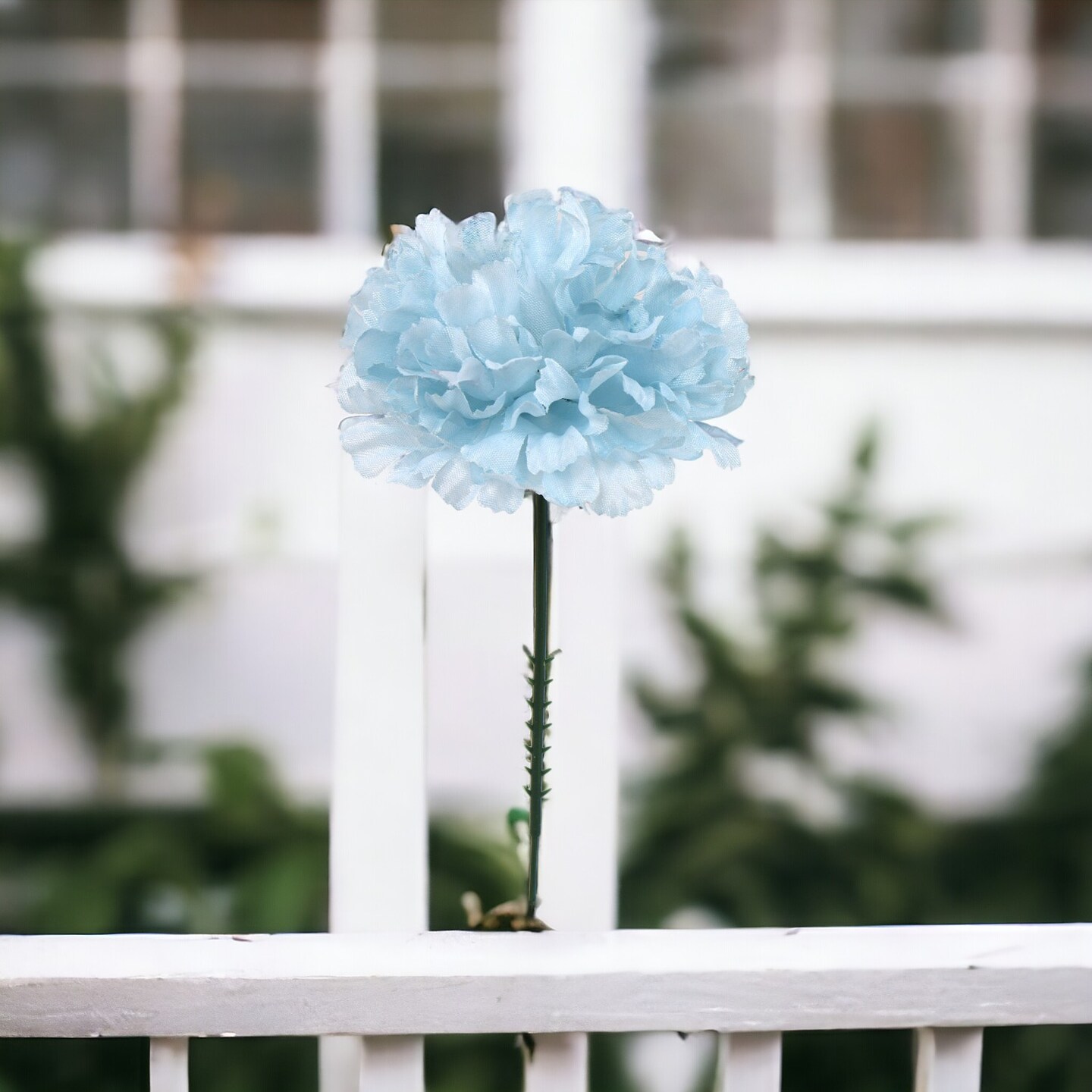 100-Pack: Light Blue Carnation Picks, 5" Stems, 3.5" Wide by Floral Home®, Floral Home by Artificial Flowers